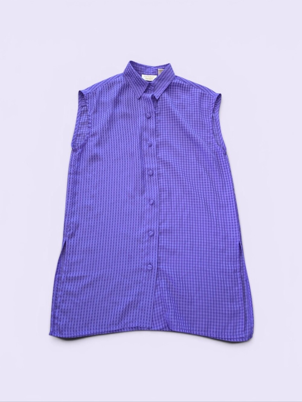 Vintage Victorias Secret Gold Label Nightgown Night Shirt Size Small Purple‎